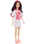Кукла Barbie Fashionistas - С бяло-червена тениска - 4t